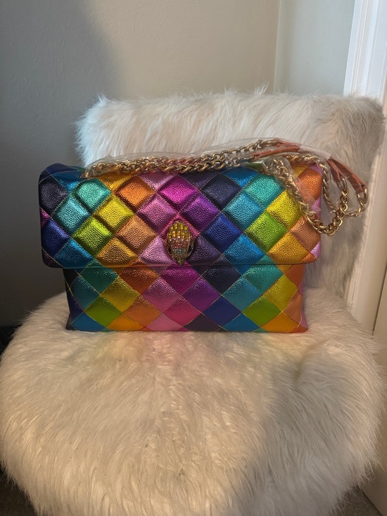 Kurt Geiger Handbags - Kurt Geiger Rainbow Quilted Shoulder Bag with Gold Chain